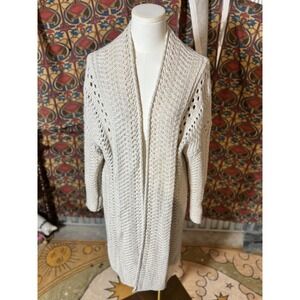 The Native One Beige‎ Knit Open Front Duster Cardigan Sweater M L
